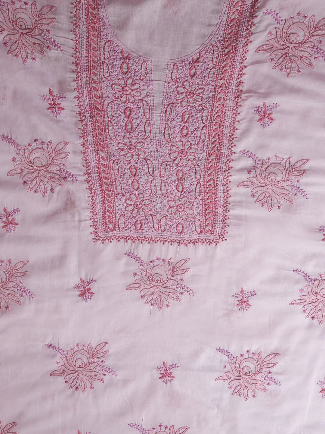 Ada Hand Embroidered Lilac Cotton Lucknowi Chikankari Unstitched Suit Piece 01A461198