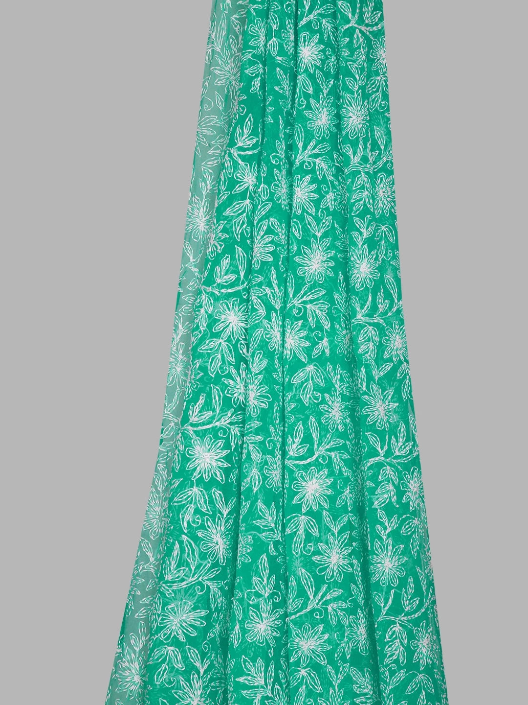 Ada Hand Embroidered Sea Green Georgette Lucknowi Chikankari Dupatta 01A133548