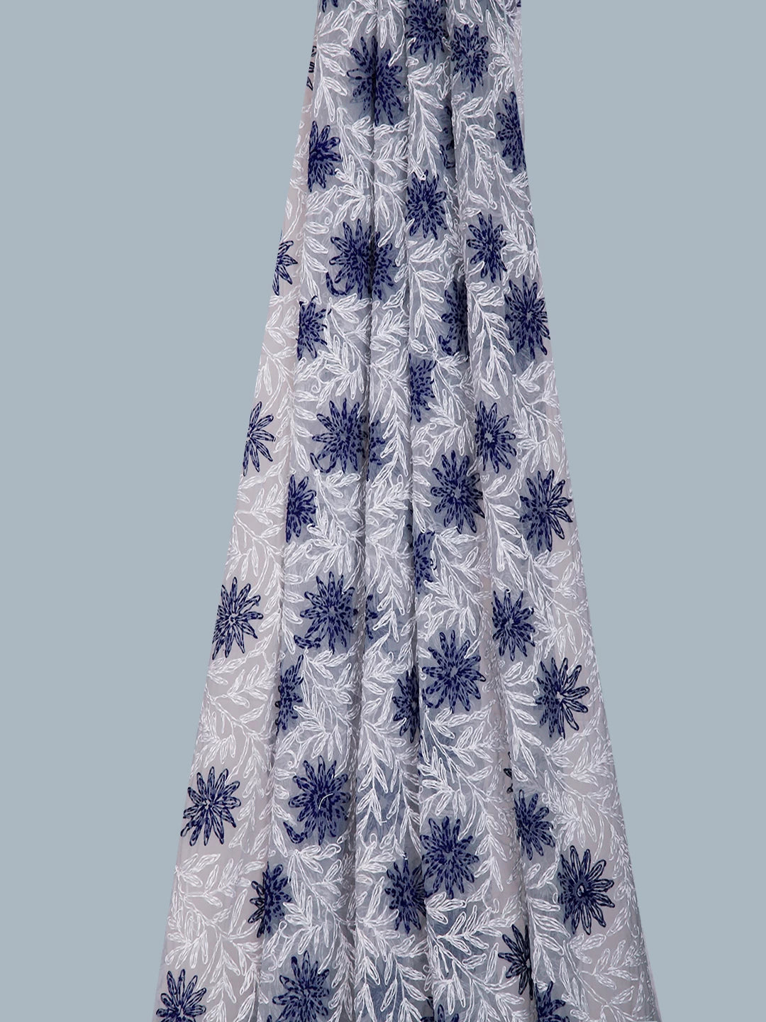 Ada Hand Embroidered Grey Georgette Lucknowi Chikankari Dupatta 01A412746
