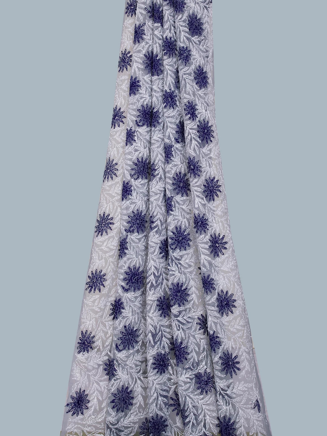 Ada Hand Embroidered Grey Georgette Lucknowi Chikankari Dupatta 01A412746