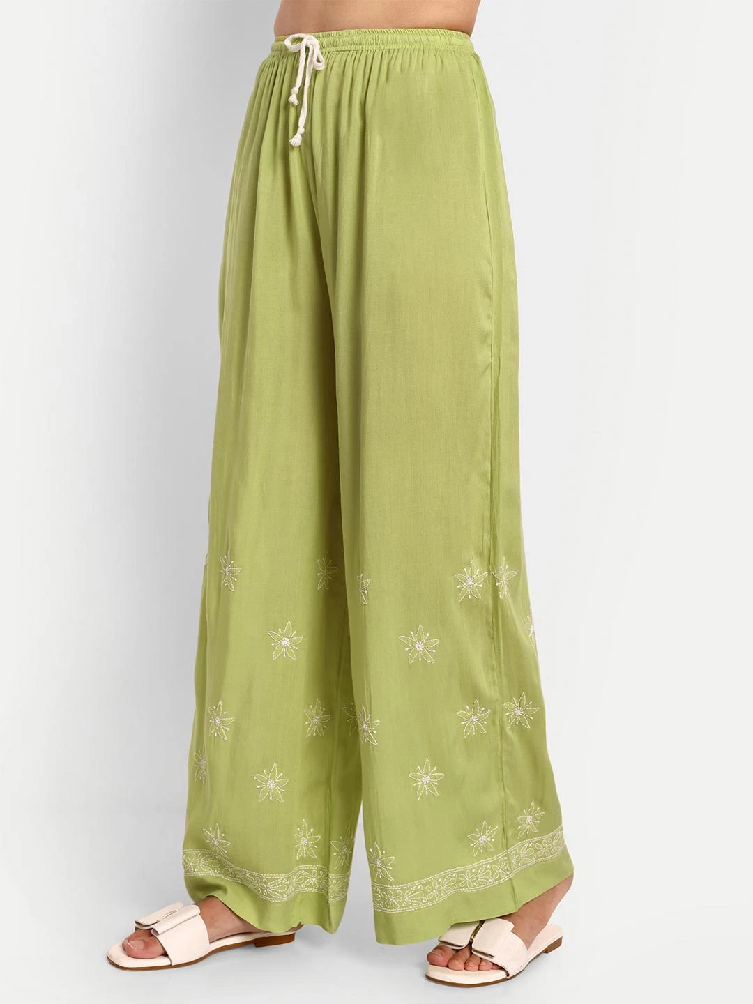 Ada Hand Embroidered Liril Green Modal Lucknowi Chikankari Co-ord Set A811232