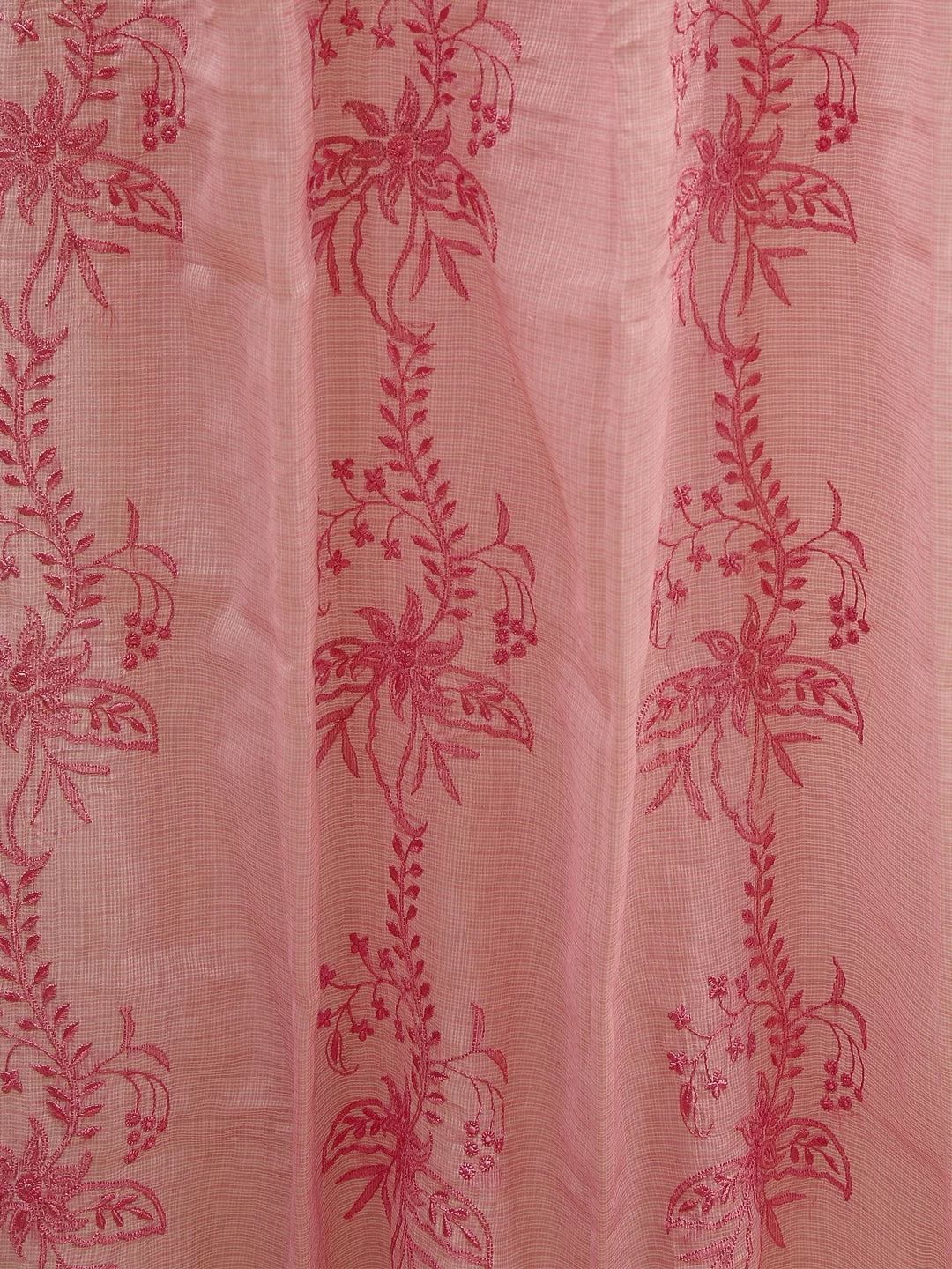 Ada Hand Embroidered Pink Kota Lucknowi Chikankari Curtain A37798