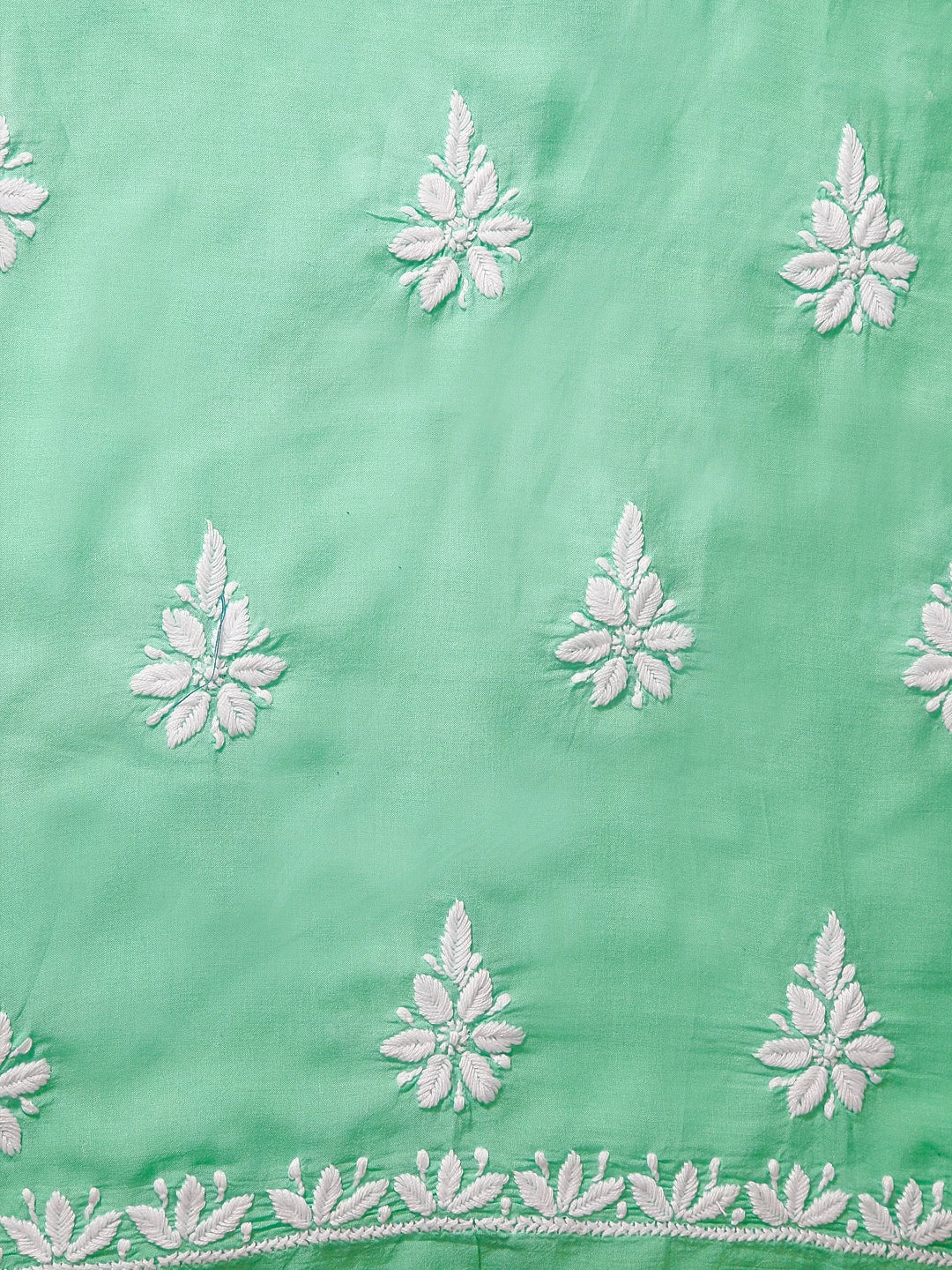 Ada Hand Embroidered Sea Green Modal Lucknowi Chikankari Unstitched Kurta Piece 01A462860