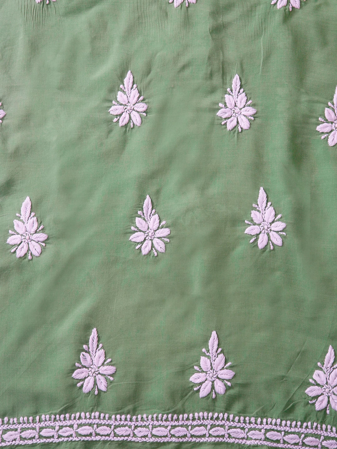Ada Hand Embroidered Pistachio Green Modal Lucknowi Chikankari Unstitched Kurta Piece 01A462893