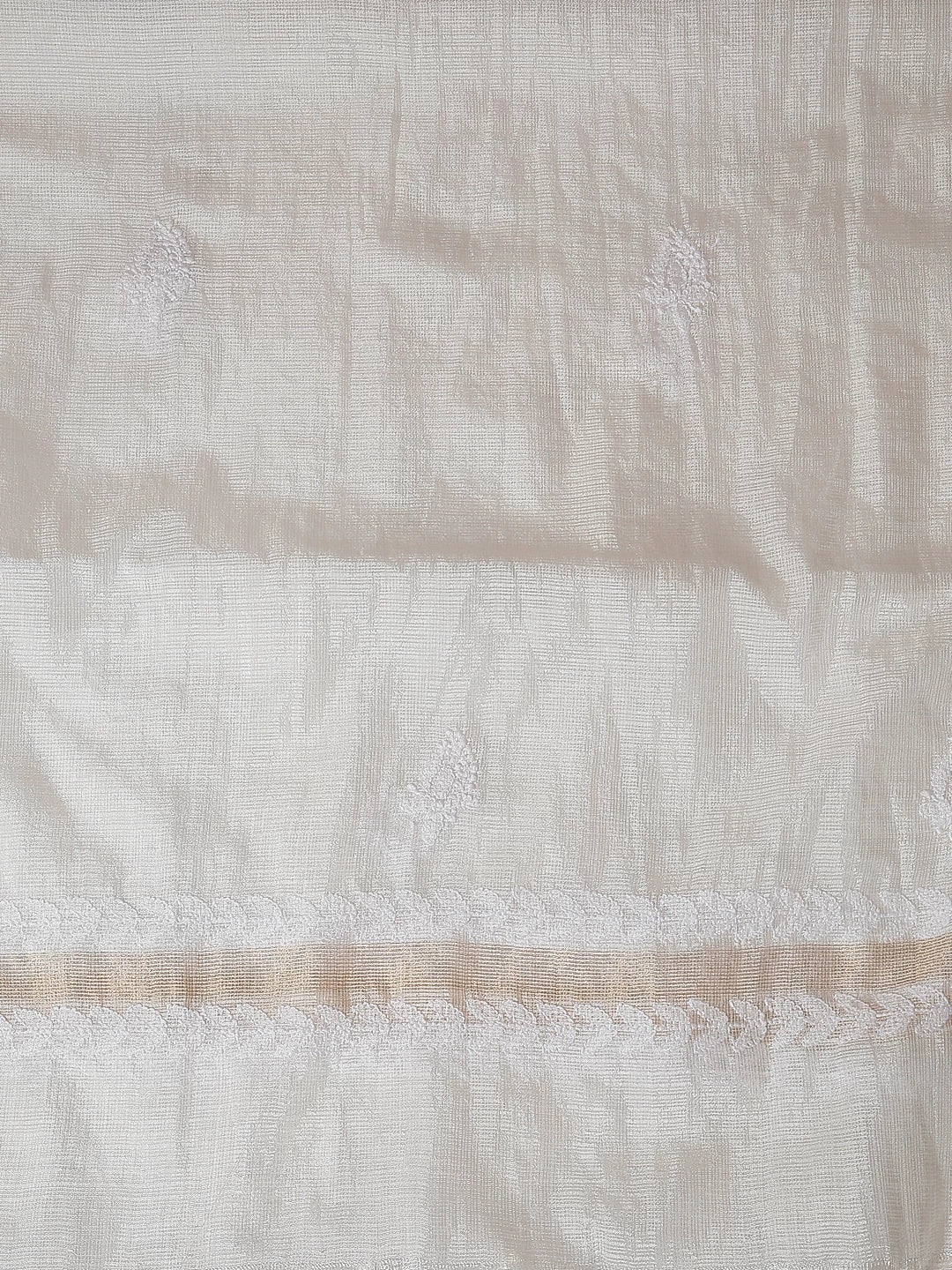 Ada Hand Embroidered Off White Kota Chanderi Lucknowi Chikankari Dupatta 01A402698