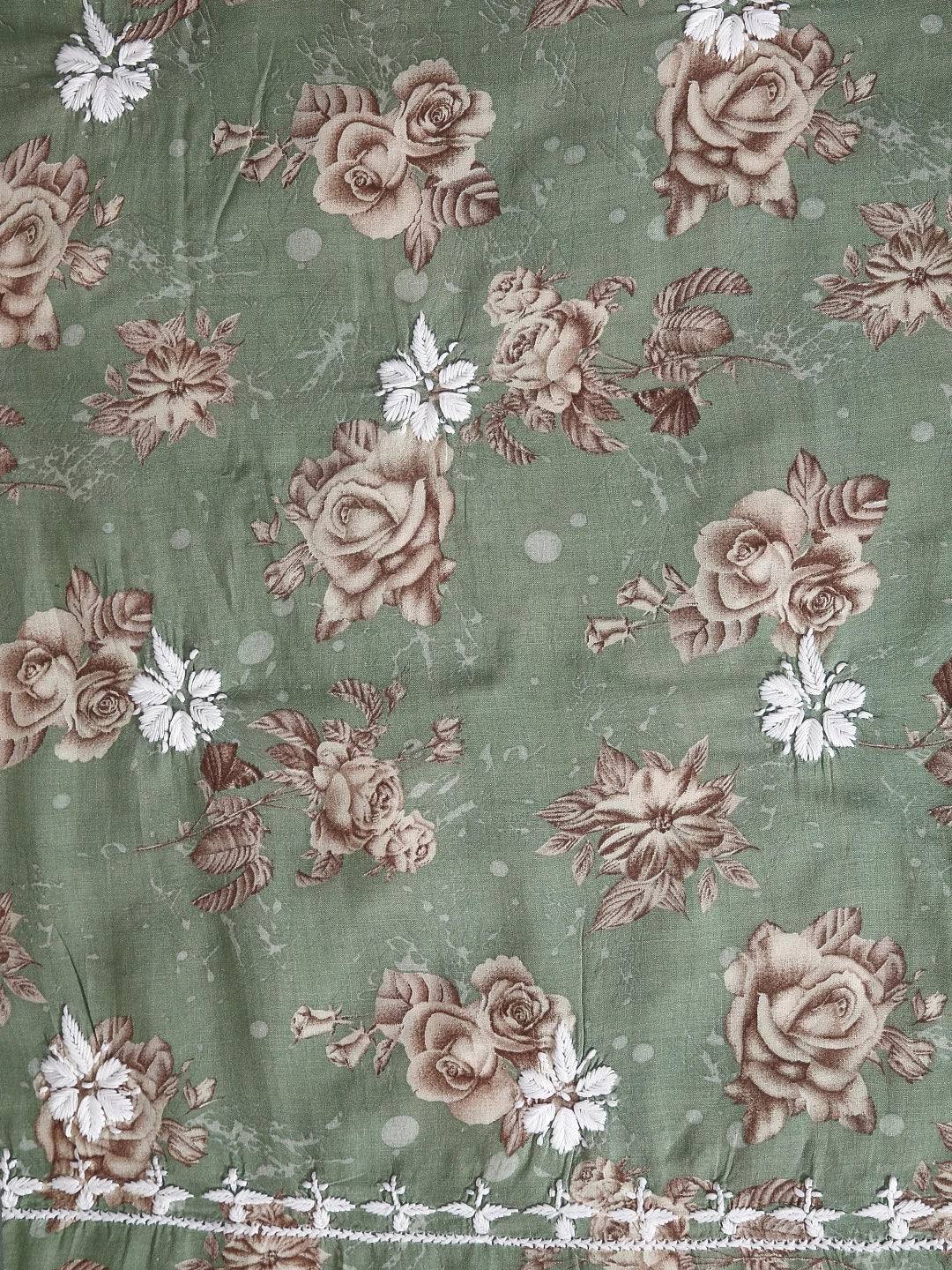 Ada Hand Embroidered Sage Green Modal Lucknowi Chikankari Unstitched Kurta Piece 01A465996