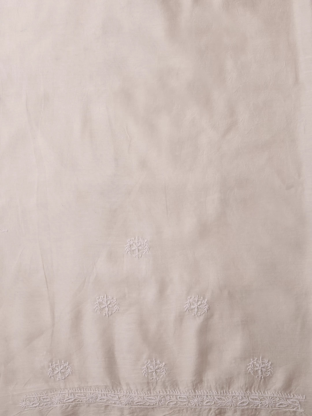 Ada Hand Embroidered Ivory White Chanderi Lucknowi Chikankari Saree With Blouse 01A395465