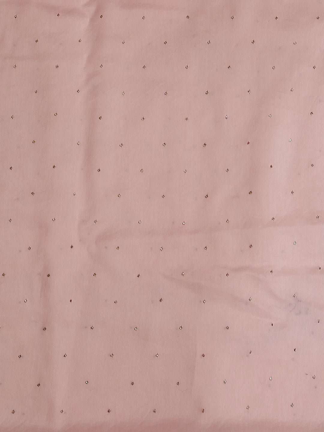 Ada Hand Embroidered Peach Chanderi Lucknowi Chikankari Unstitched Kurta Dupatta Set With Muqaish Work 01A118635