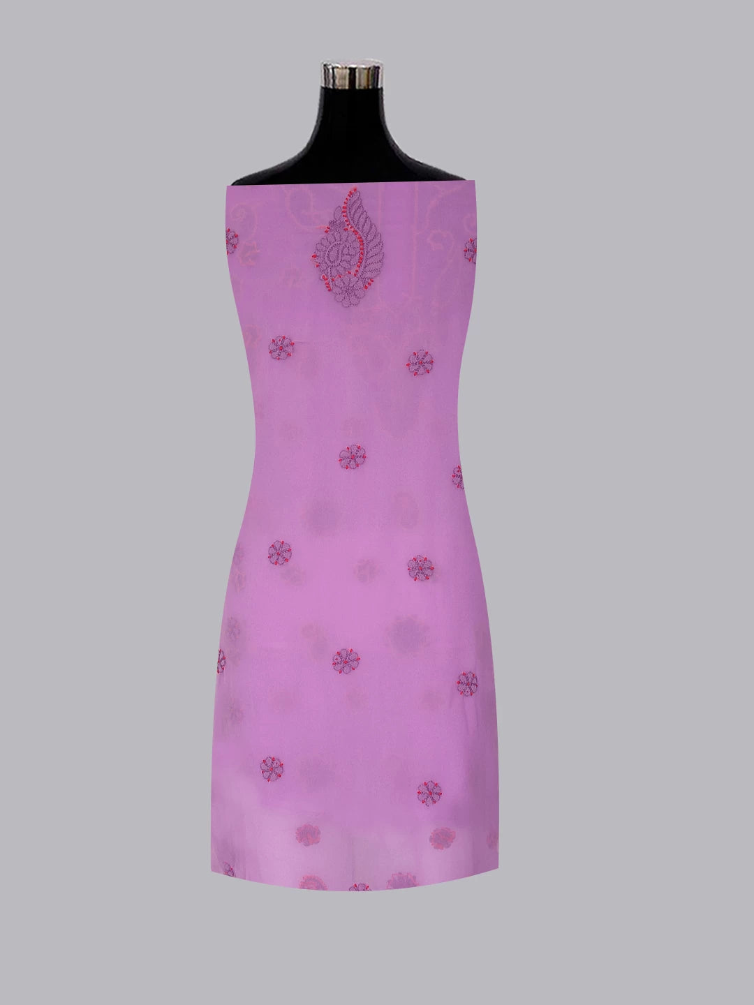 Ada Hand Embroidered Lavender Georgette Lucknowi Chikankari Unstitched Suit Piece A211321