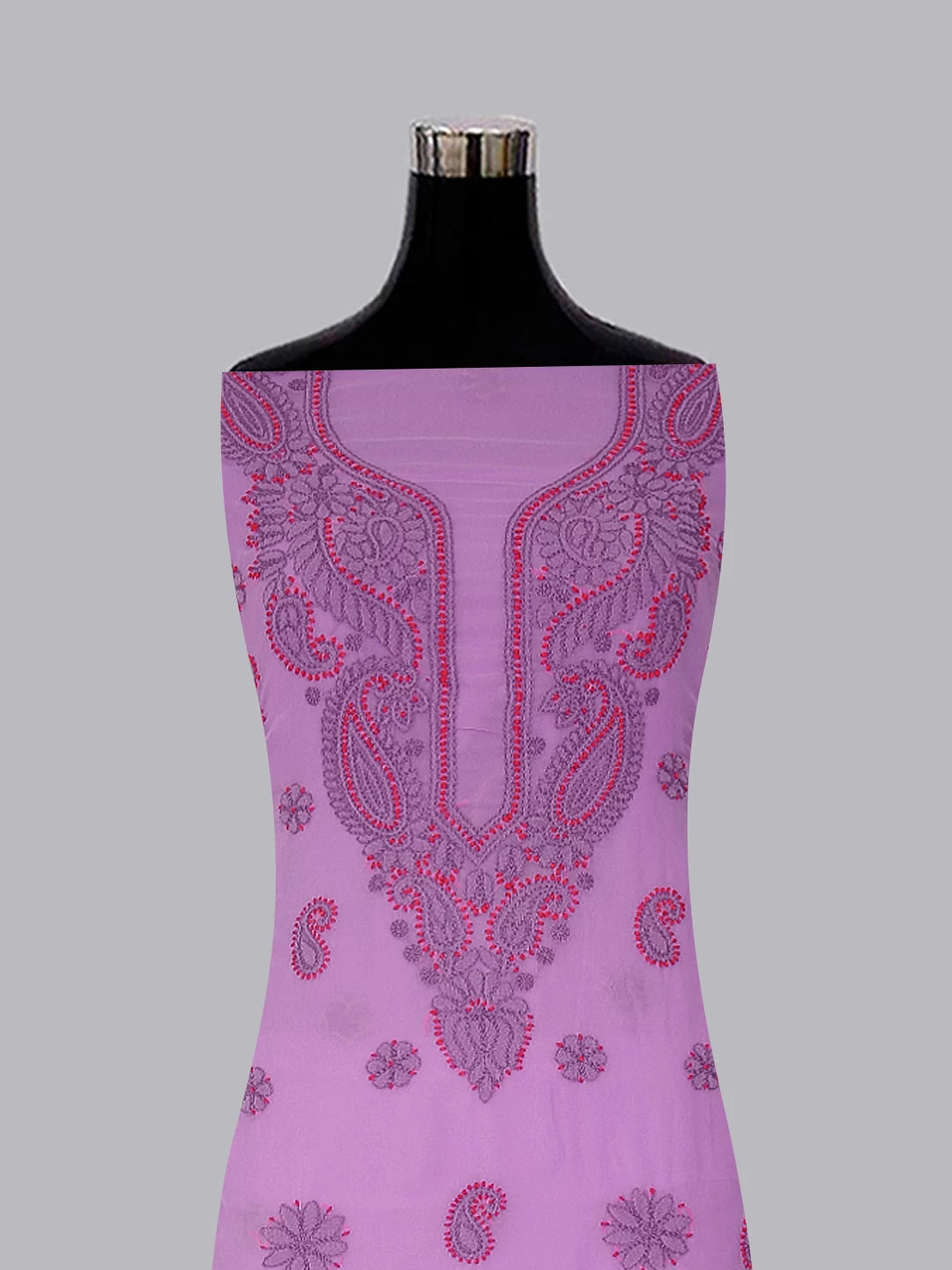 Ada Hand Embroidered Lavender Georgette Lucknowi Chikankari Unstitched Suit Piece A211321