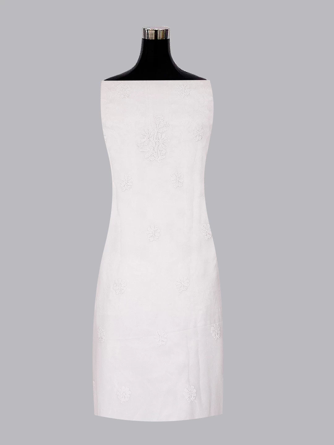 Ada Hand Embroidered White Georgette Lucknowi Chikankari Unstitched Suit Piece A211320