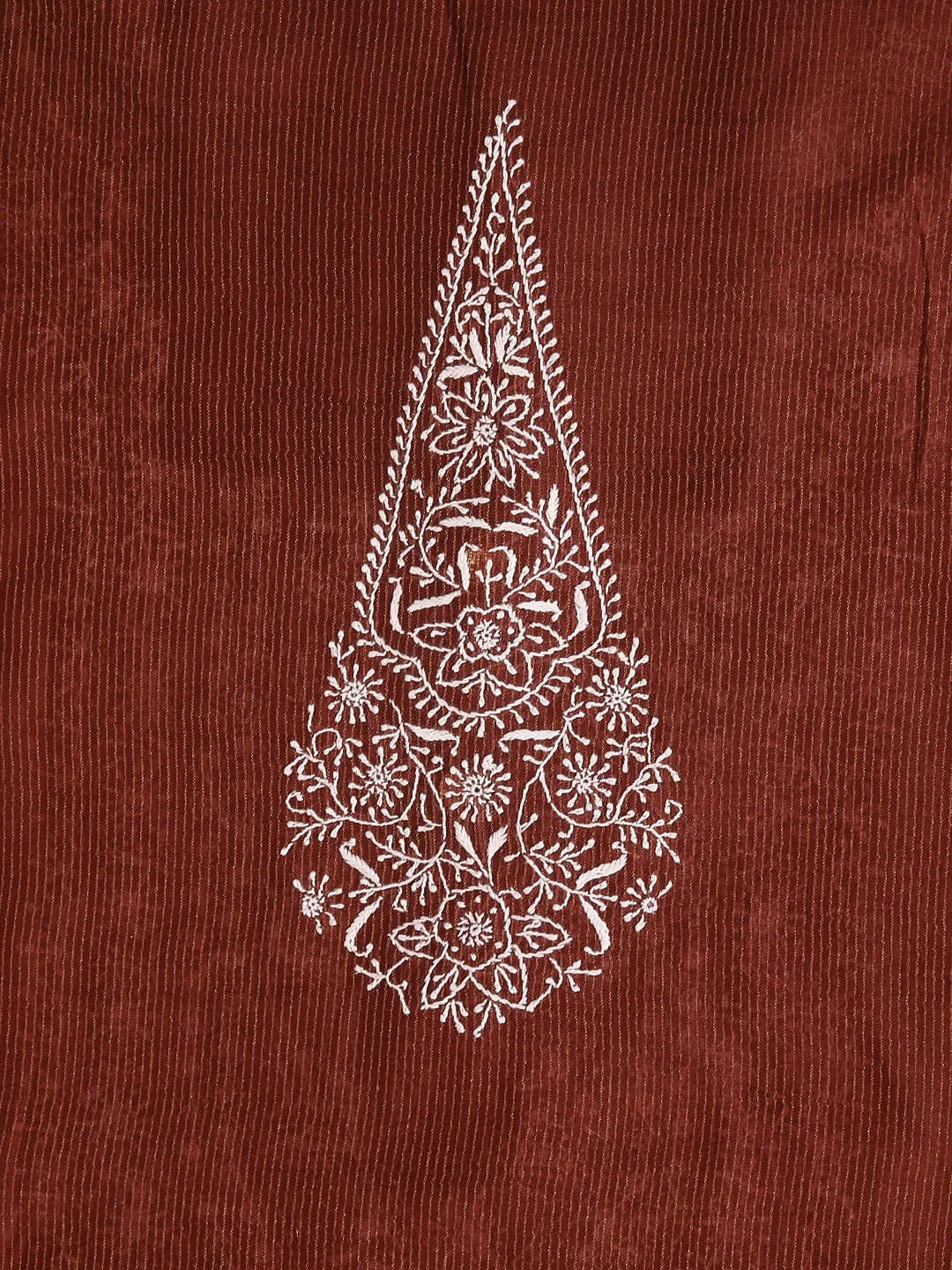 Ada Hand Embroidered Maroon Chanderi Lucknowi Chikankari Semi Stitched Men's Kurta Piece 01A441042