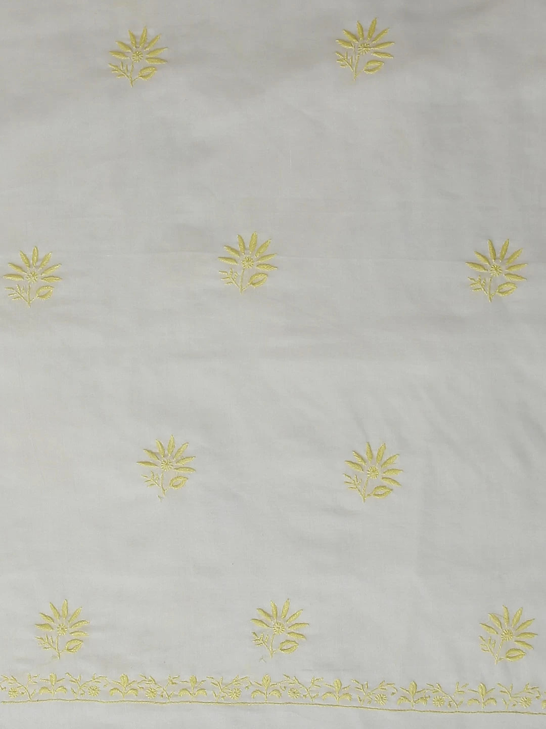 Ada Hand Embroidered Lemon Cotton Lucknowi Chikankari Unstitched Suit Piece 01A392072