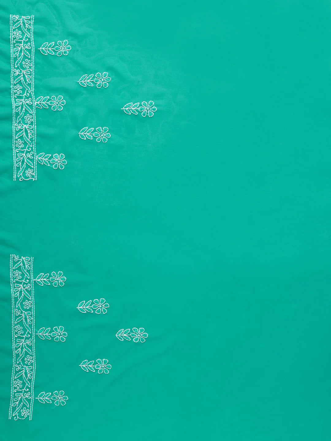 Ada Hand Embroidered Green Georgette Lucknowi Chikankari Saree with Blouse A311367