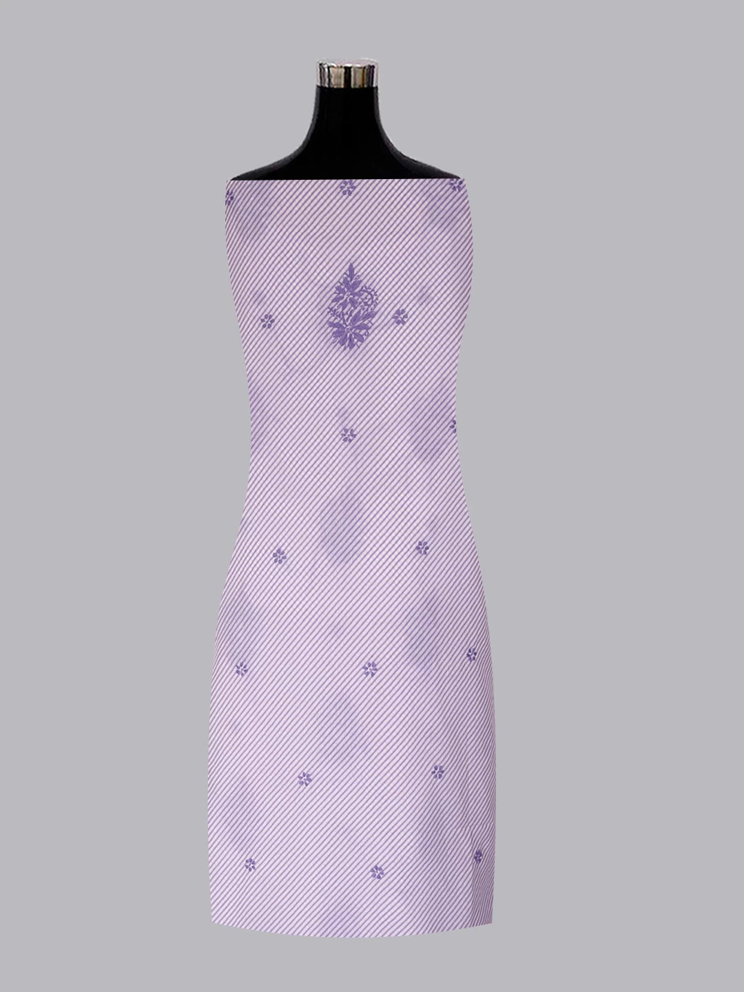 Ada Hand Embroidered Mauve And White Cotton Lucknowi Chikankari Unstitched Suit Piece 01A459601