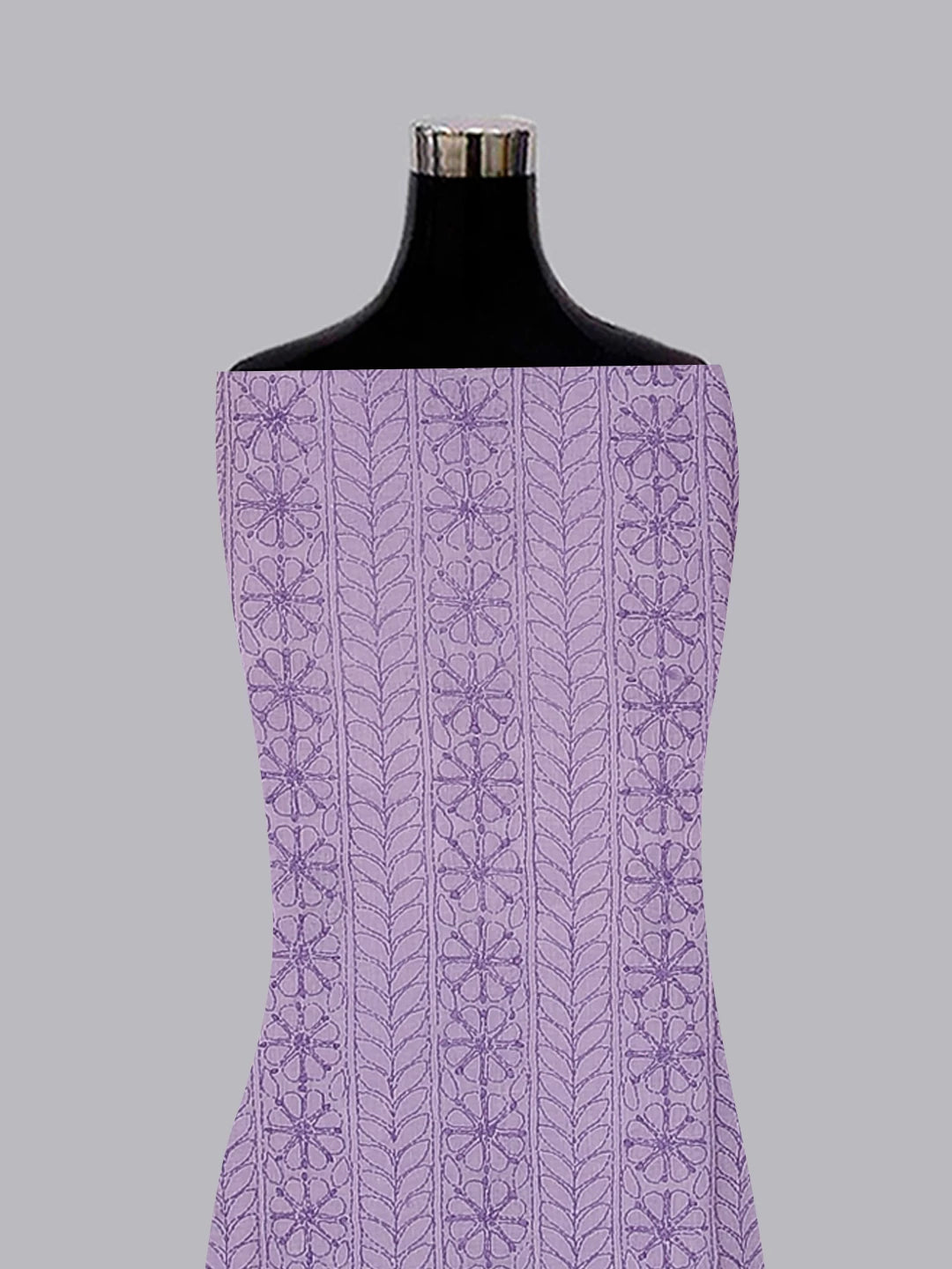 Ada Hand Embroidered Mauve Cotton Lucknowi Chikankari Unstitched Suit Piece With Parsi Work 01A474410