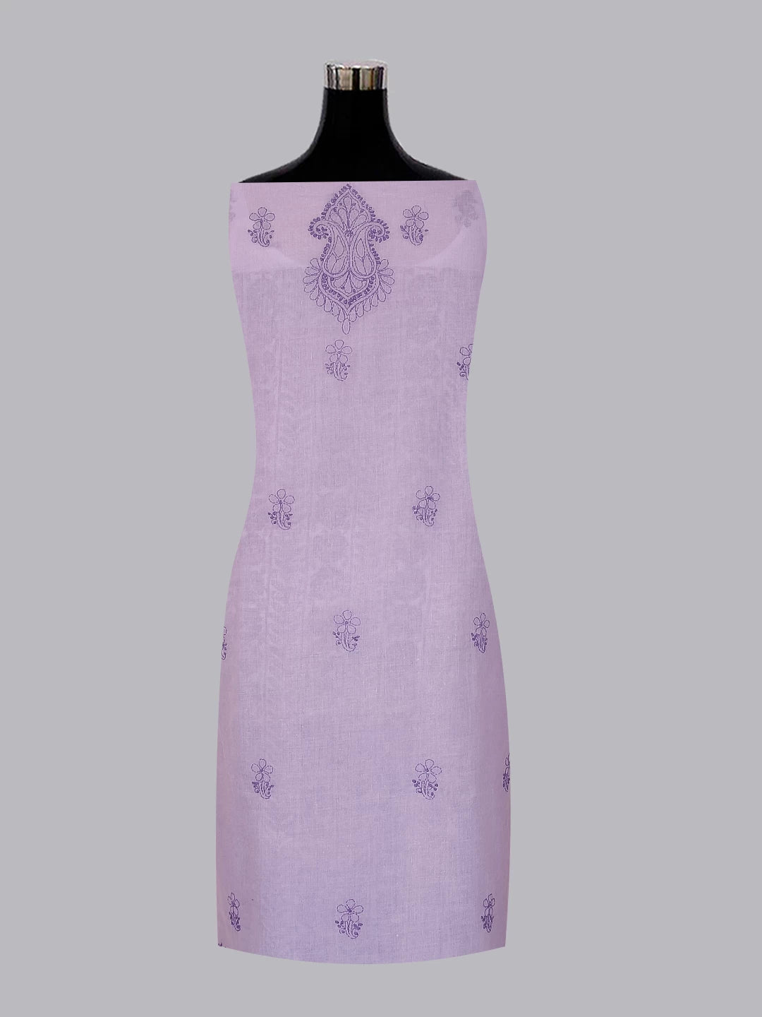 Ada Hand Embroidered Mauve Cotton Lucknowi Chikankari Unstitched Suit Piece With Parsi Work 01A474410