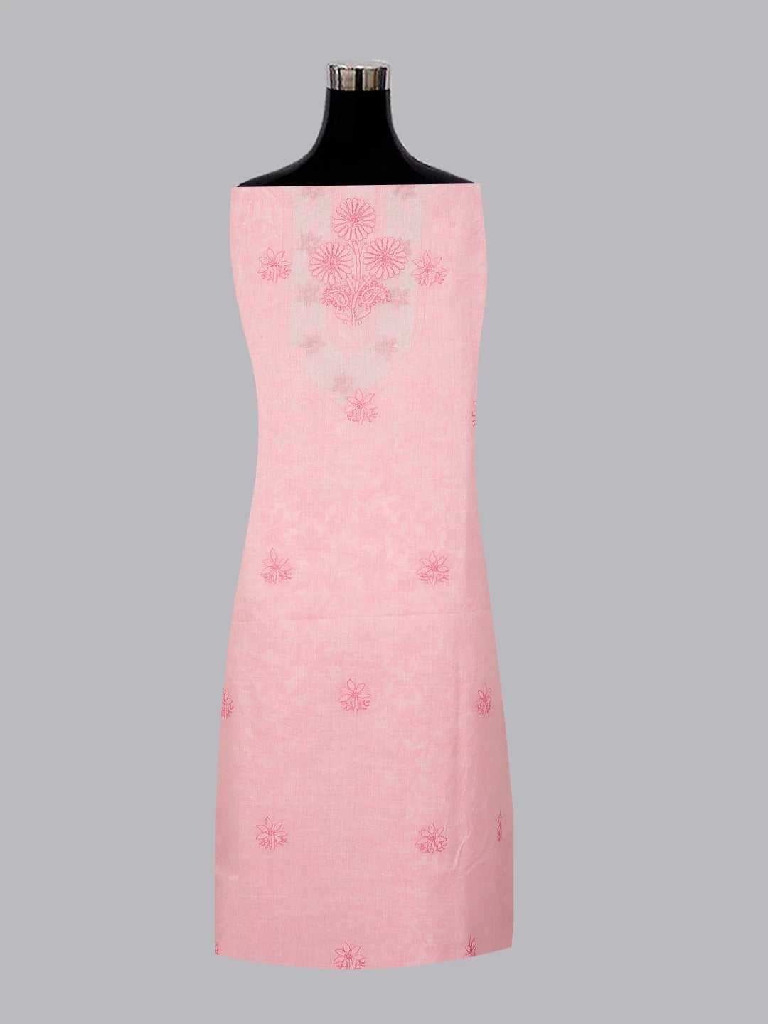 Ada Hand Embroidered Pink Cotton Lucknowi Chikan Unstitched Suit Piece With Parsi work 01A474407