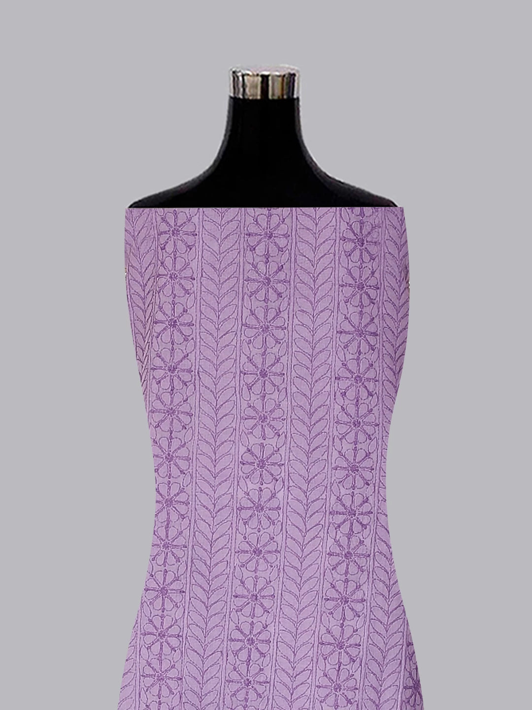 Ada Hand Embroidered Mauve Cotton Lucknowi Chikankari Unstitched Suit Piece With Parsi Work 01A474409