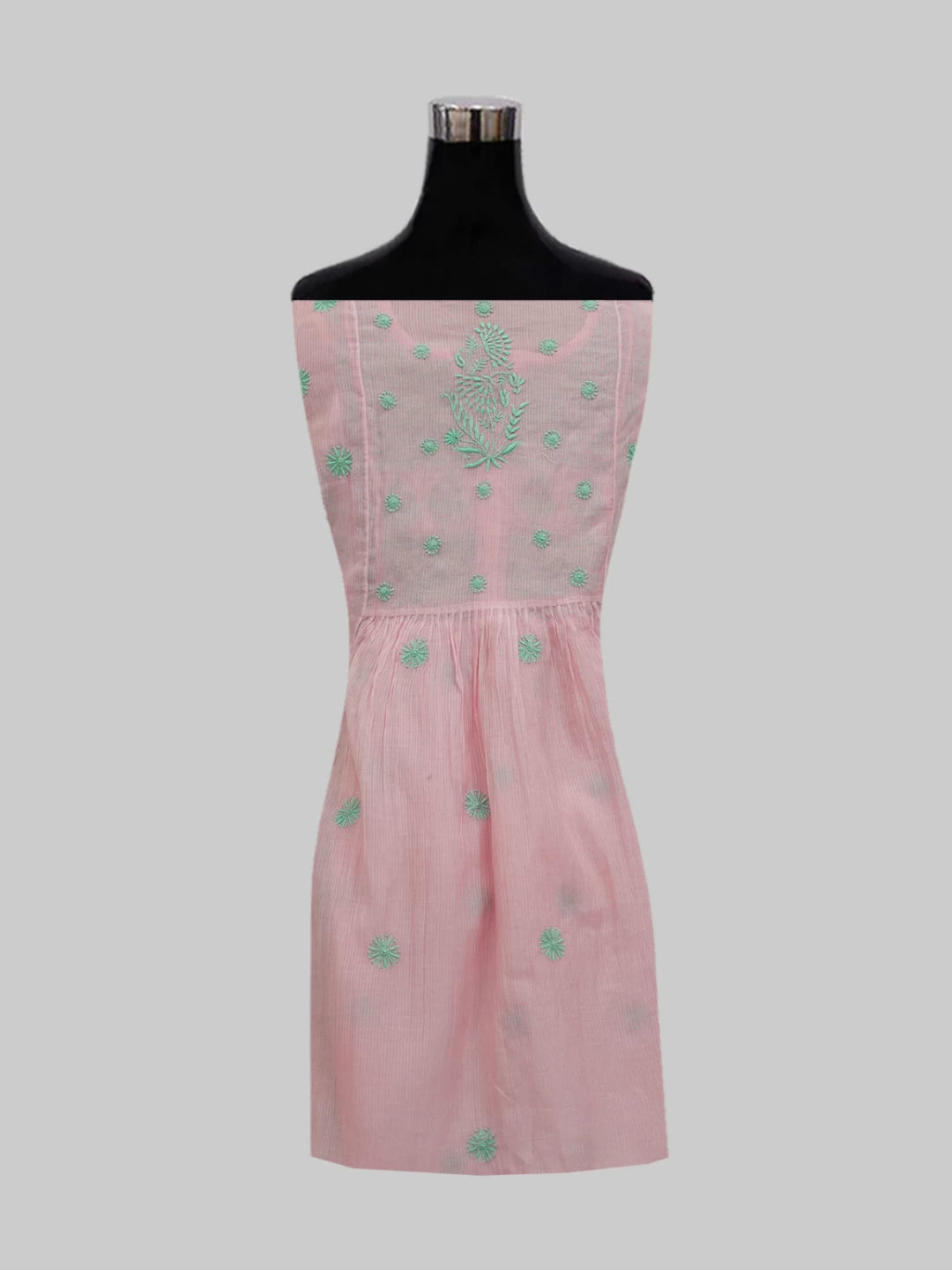Ada Hand Embroidered Pink Chanderi Lucknowi Chikankari Semi-Stitched Suit Piece 01A470434