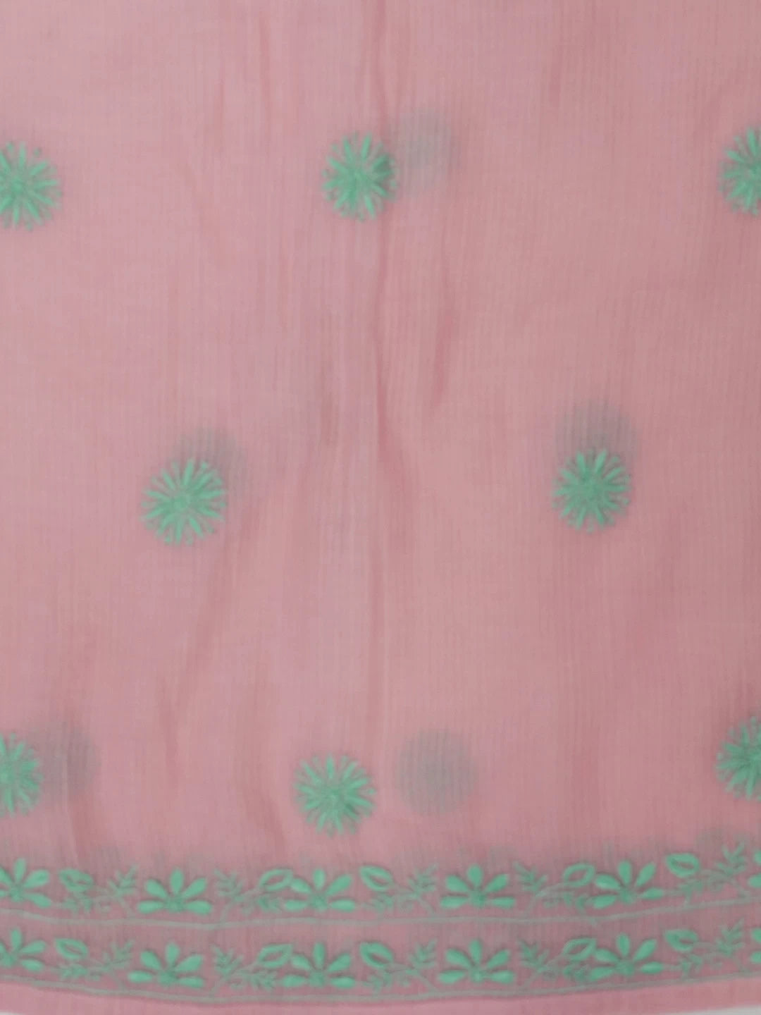 Ada Hand Embroidered Pink Chanderi Lucknowi Chikankari Semi-Stitched Suit Piece 01A470434