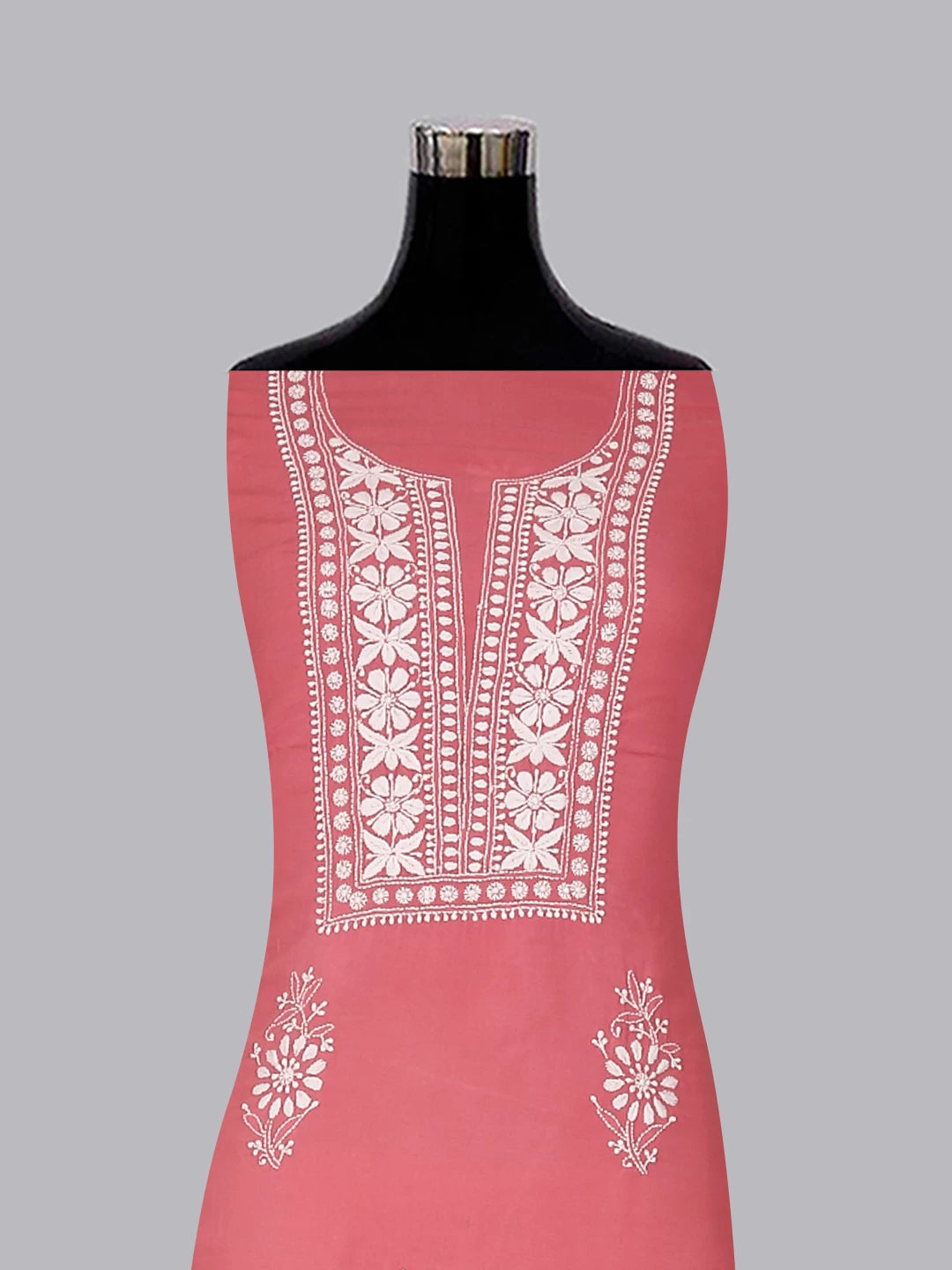 Ada Hand Embroidered Pink Modal Lucknowi Chikankari Unstitched Kurta Piece 01A477500