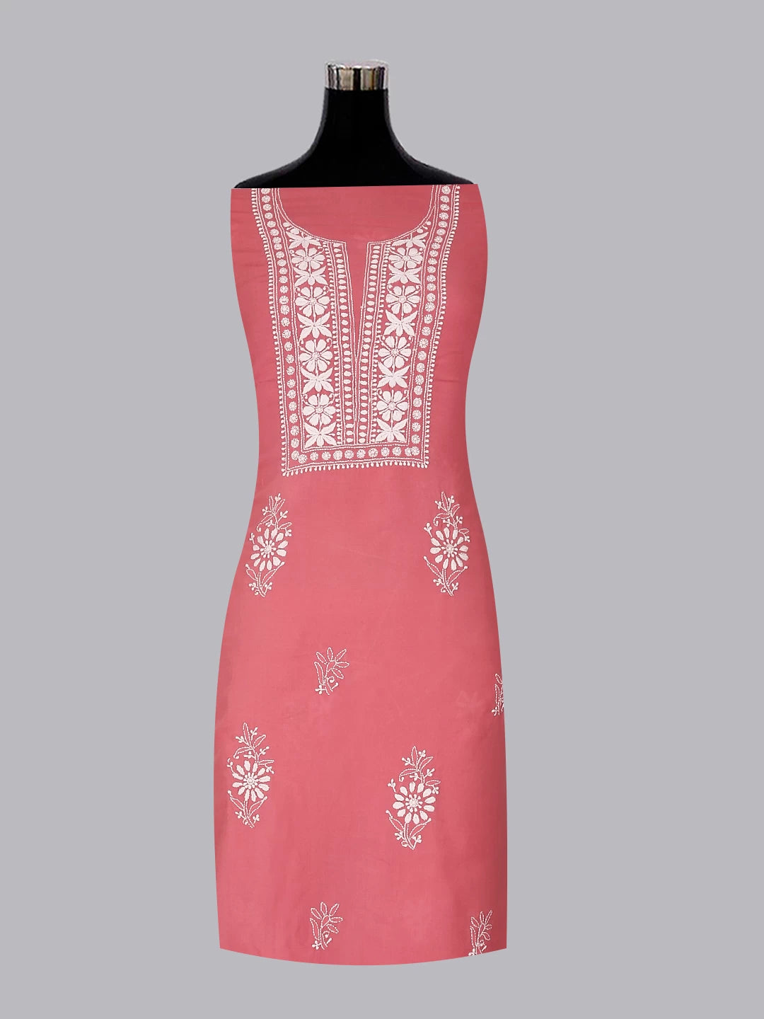 Ada Hand Embroidered Pink Modal Lucknowi Chikankari Unstitched Kurta Piece 01A477500
