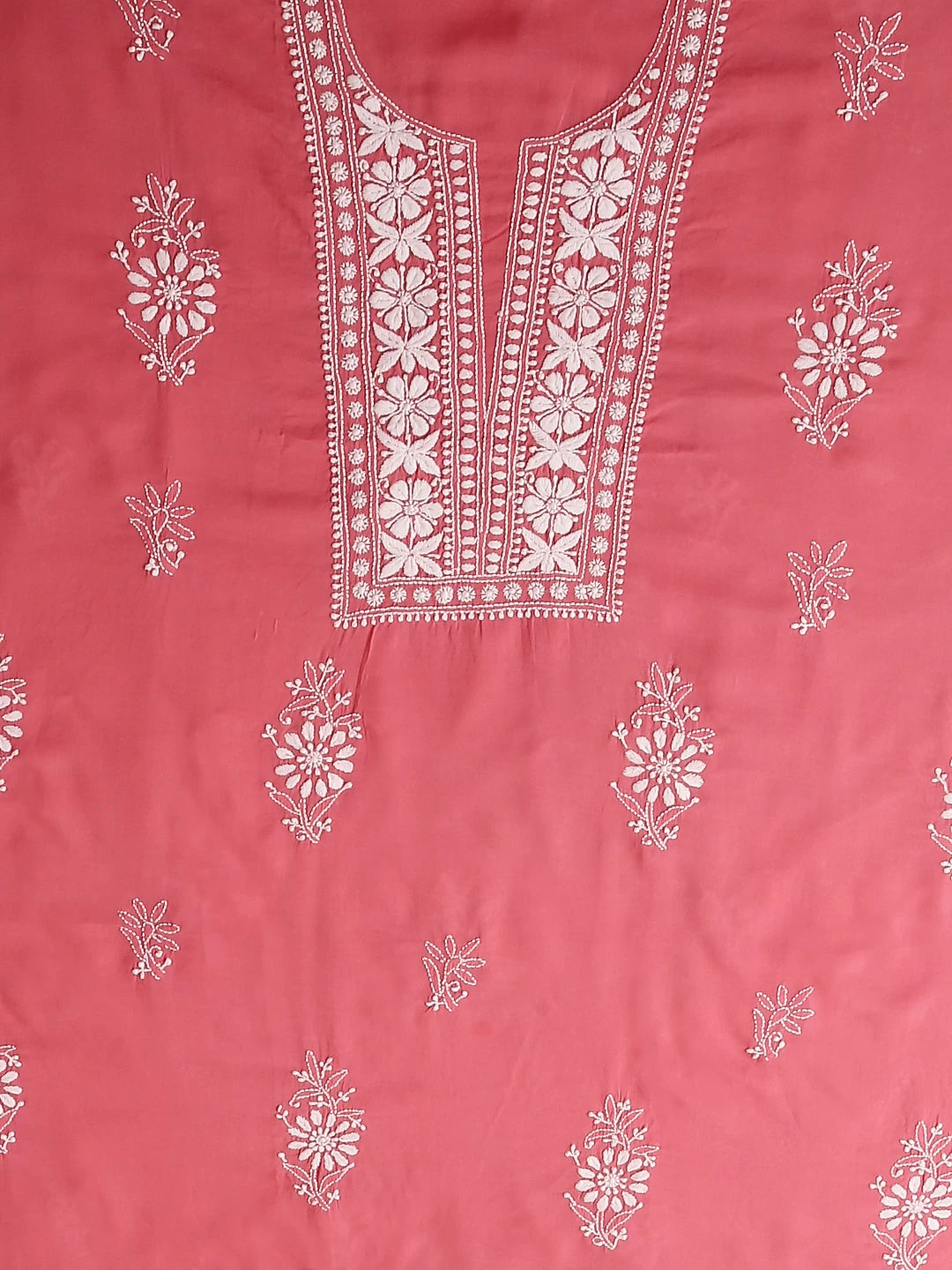 Ada Hand Embroidered Pink Modal Lucknowi Chikankari Unstitched Kurta Piece 01A477500