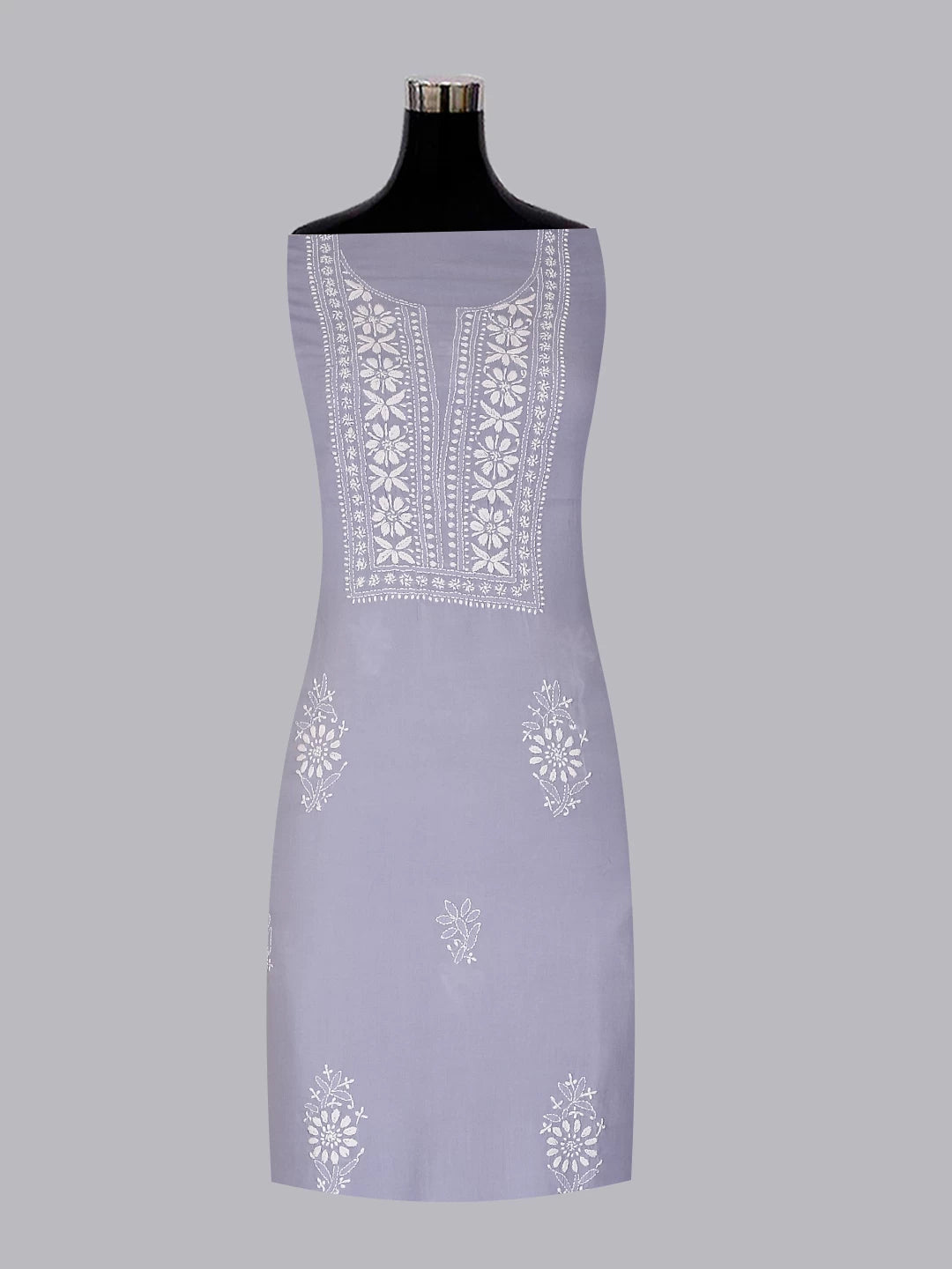 Ada Hand Embroidered Blue Modal Lucknowi Chikankari Unstitched Kurta Piece 01A477511