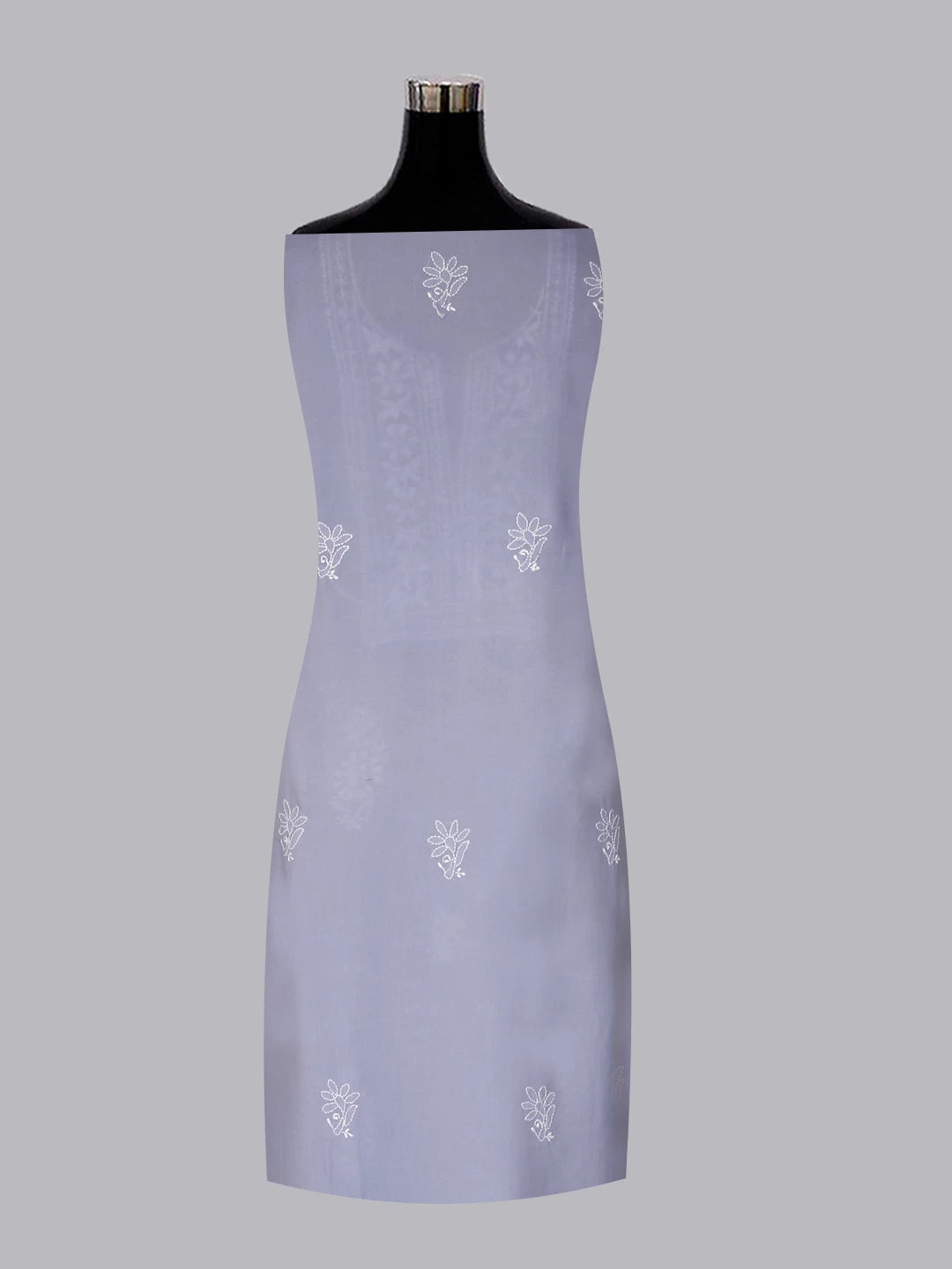 Ada Hand Embroidered Blue Modal Lucknowi Chikankari Unstitched Kurta Piece 01A477511