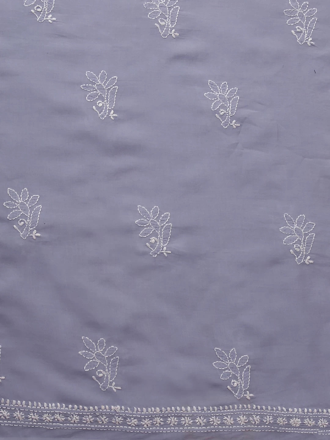Ada Hand Embroidered Blue Modal Lucknowi Chikankari Unstitched Kurta Piece 01A477511