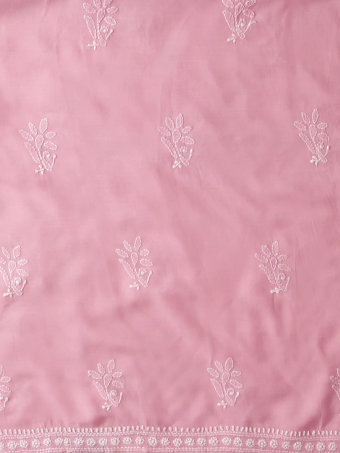 Ada Hand Embroidered Baby Pink Modal Lucknowi Chikankari Unstitched Kurta Piece 01A477549