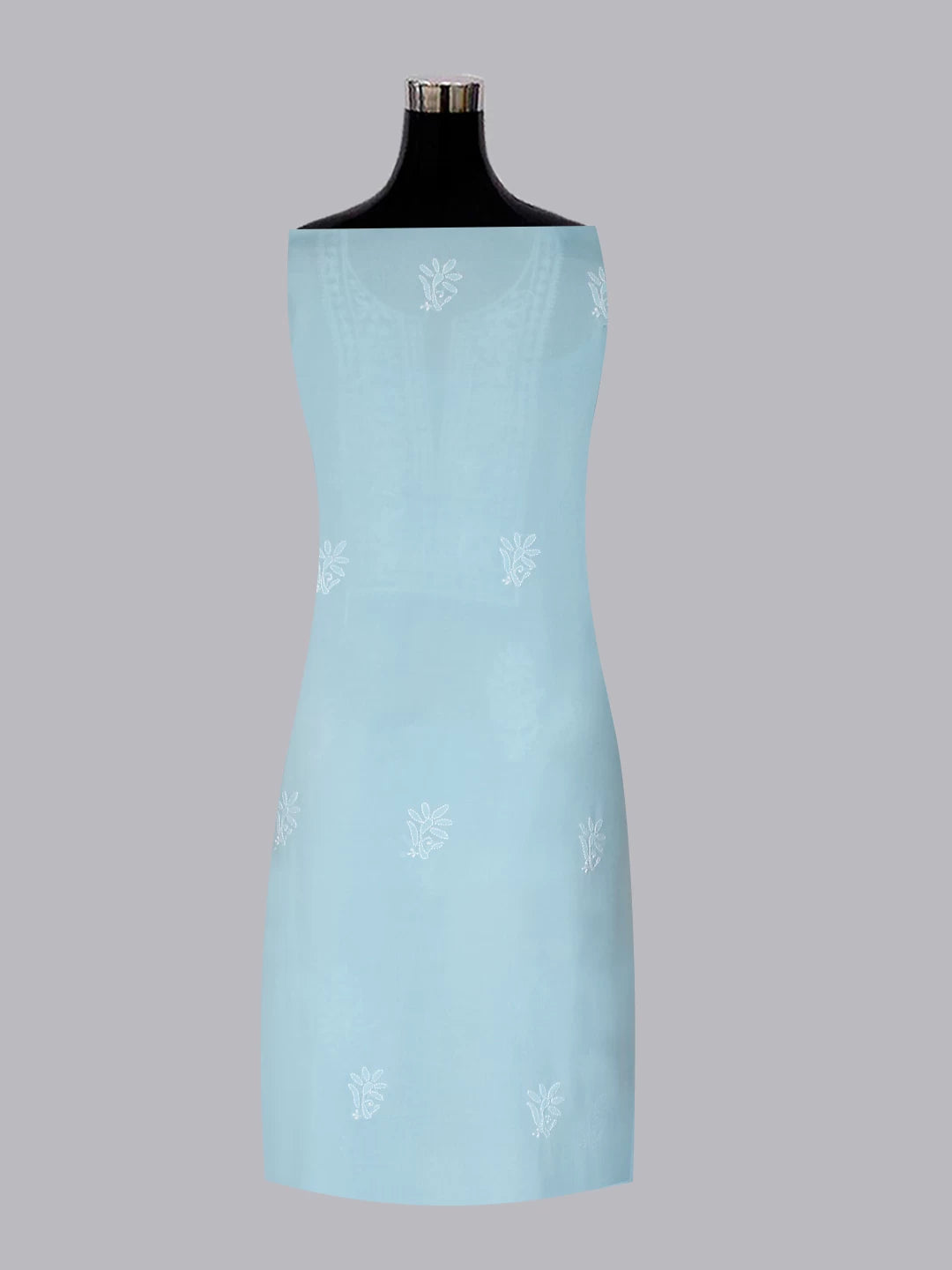 Ada Hand Embroidered Blue Modal Lucknowi Chikankari Unstitched Kurta Piece 01A477541
