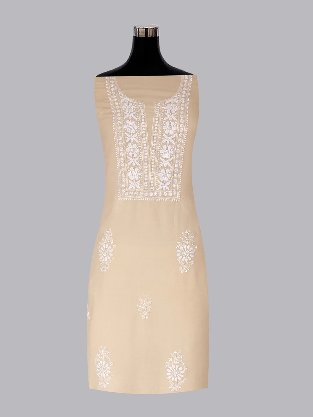 Ada Hand Embroidered Fawn Modal Lucknowi Chikankari Unstitched Kurta Piece 01A477567