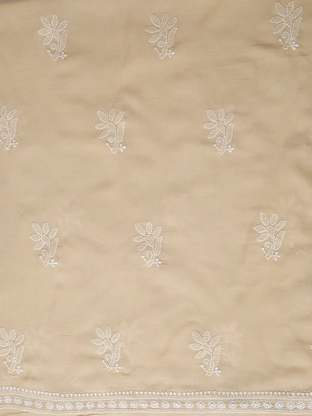 Ada Hand Embroidered Fawn Modal Lucknowi Chikankari Unstitched Kurta Piece 01A477567