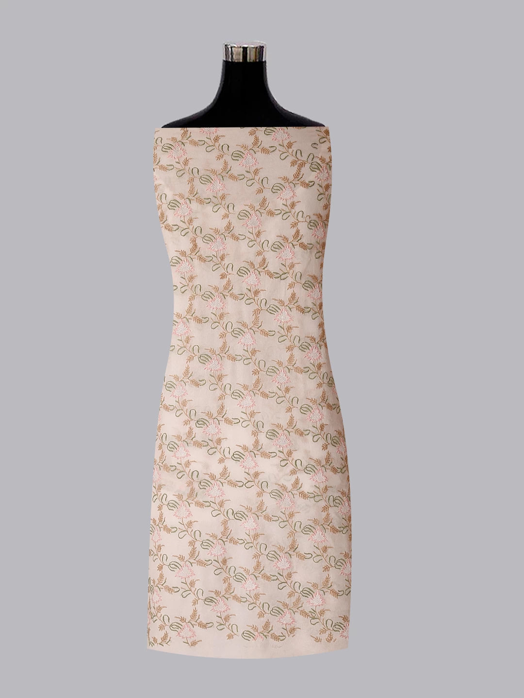 Ada Hand Embroidered Ivory White Pure Georgette Lucknowi Chikankari Unstitched Kurta Piece A19978
