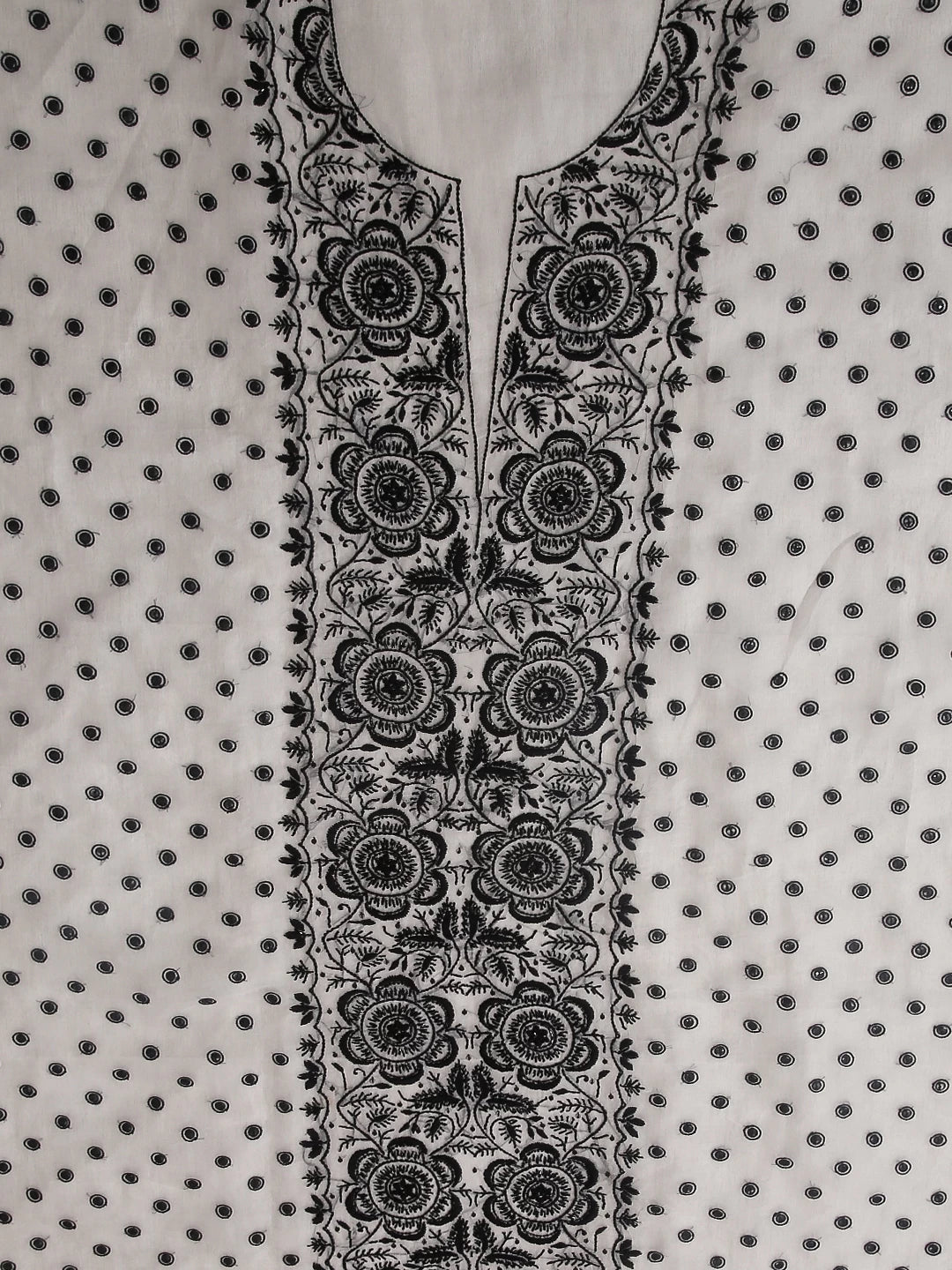 Ada Hand Embroidered Off White Organza Lucknowi Chikankari Unstitched Kurta Dupatta Set With Pearl Work 01A464481