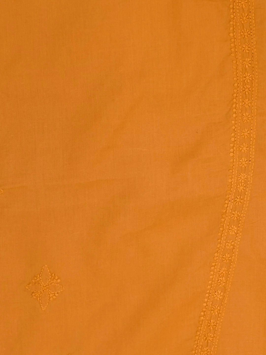 Ada Hand Embroidered Yellow Ochre Cotton Lucknowi Chikankari Unstitched Men's Kurta Piece 01A396650