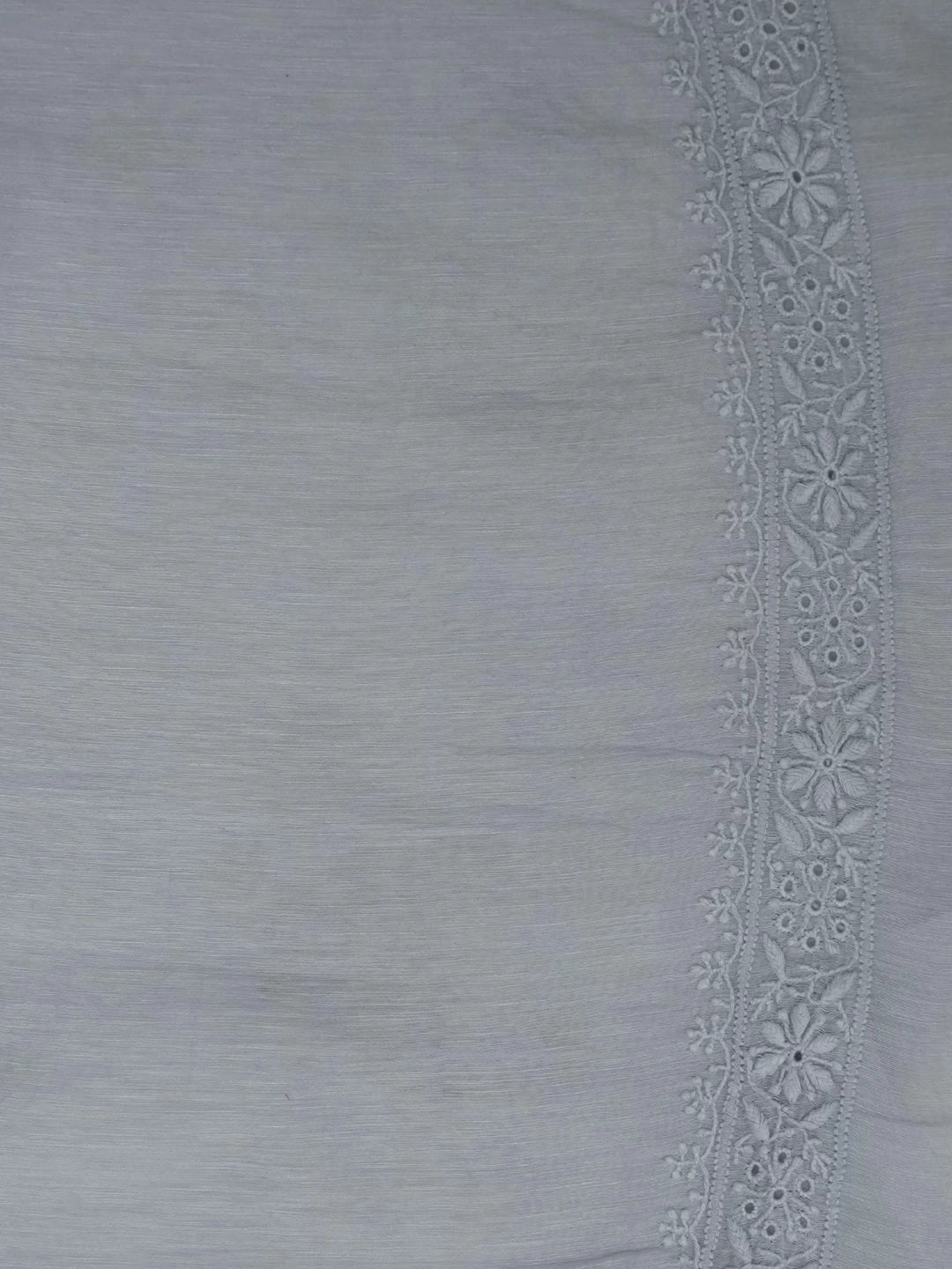 Ada Hand Embroidered Mull Chanderi Blue Chanderi Lucknowi Chikankari Unstitched Men's Kurta Piece 01A474969