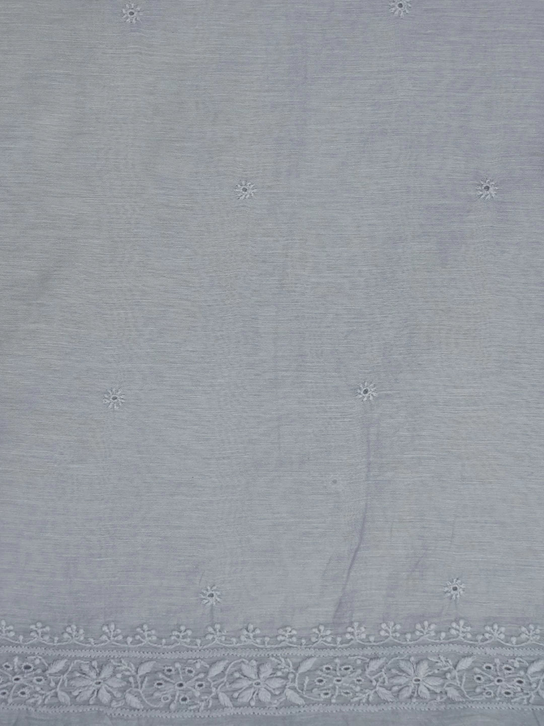Ada Hand Embroidered Mull Chanderi Blue Chanderi Lucknowi Chikankari Unstitched Men's Kurta Piece 01A474969
