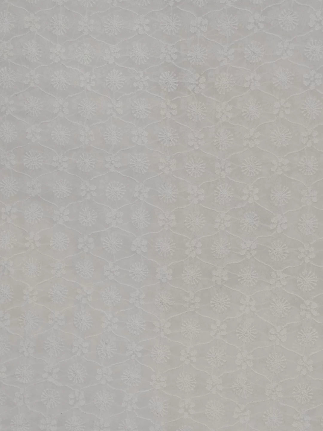 Ada Hand Embroidered Off White Pure Georgette Lucknowi Chikankari Unstitched Men's Kurta Piece 01A418159