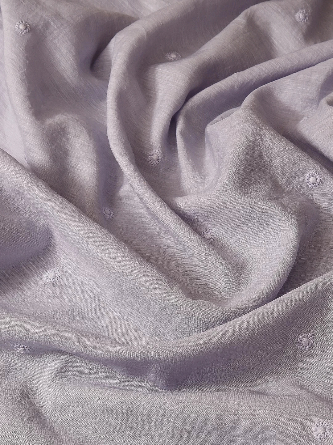 Ada Hand Embroidered Periwinkle Blue Chanderi Lucknowi Chikankari Unstitched Men's Kurta Piece 01A474957