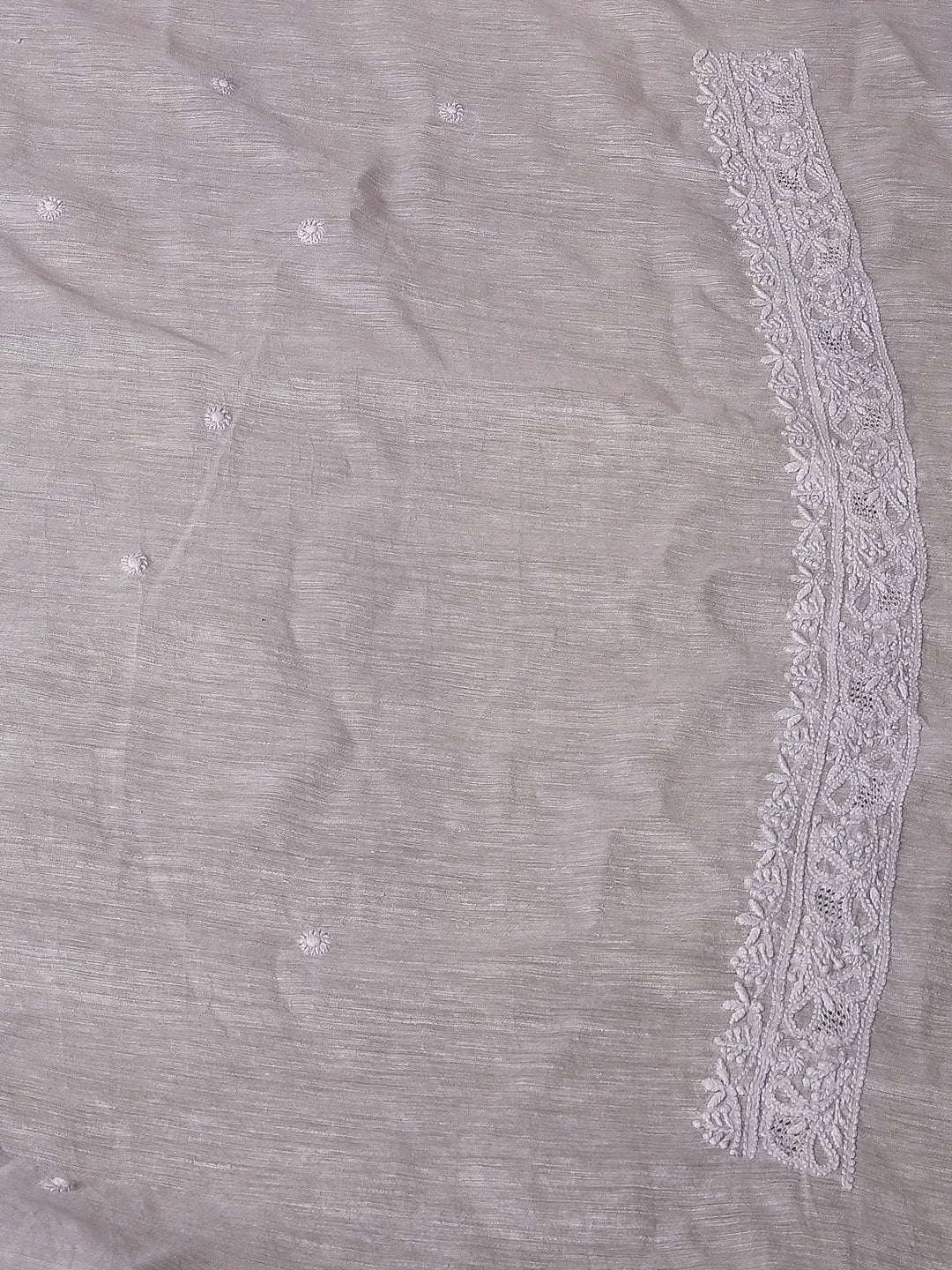 Ada Hand Embroidered Periwinkle Blue Chanderi Lucknowi Chikankari Unstitched Men's Kurta Piece 01A474957