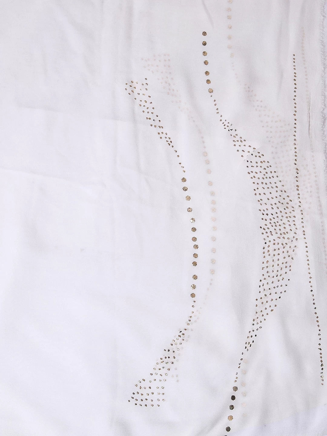 Ada Hand Embroidered Ivory White Pure Georgette Lucknowi Chikankari Saree/Blouse With Muqaish Work 01A395106