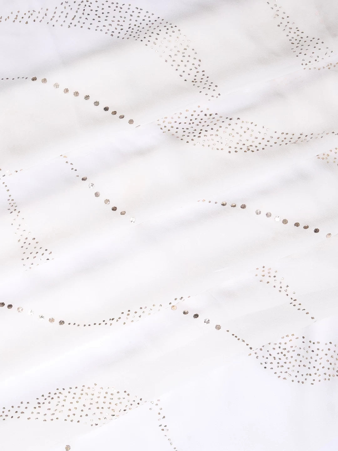 Ada Hand Embroidered Ivory White Pure Georgette Lucknowi Chikankari Saree/Blouse With Muqaish Work 01A395106