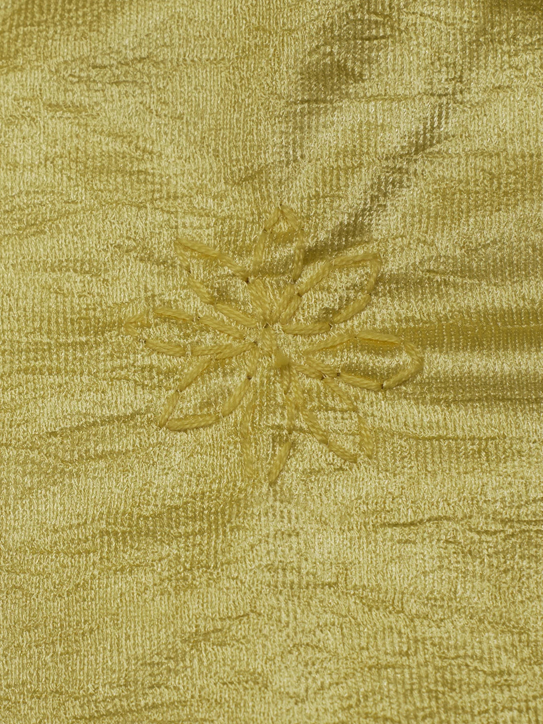 Ada Hand Embroidered Yellow Silk Lucknowi Chikankari Bed Sheet With Pillow And Cushion Cover Set 01A483956