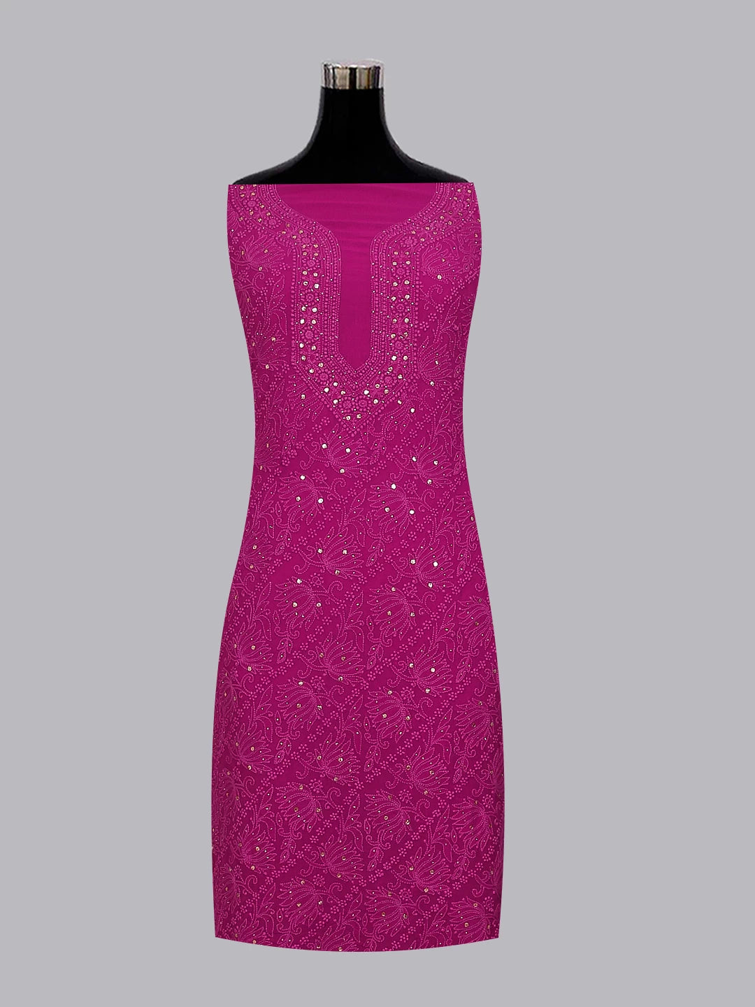 Ada Hand Embroidered Purple Viscose Georgette Lucknowi Chikankari Unstitched Kurta Dupatta Set With Muqaish Work 01A459420