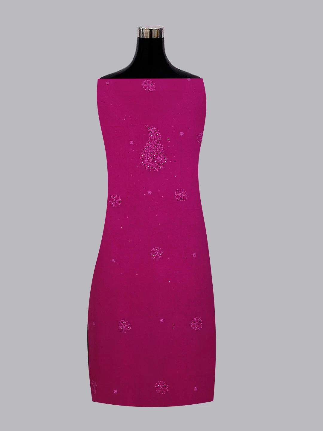 Ada Hand Embroidered Purple Viscose Georgette Lucknowi Chikankari Unstitched Kurta Dupatta Set With Muqaish Work 01A459420