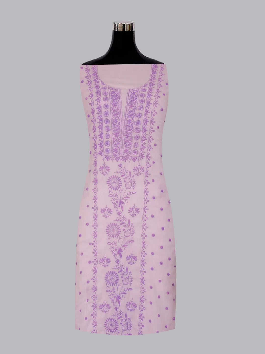 Ada Hand Embroidered Lilac Mulmul Lucknowi Chikankari Unstitched Suit Piece 01A421764