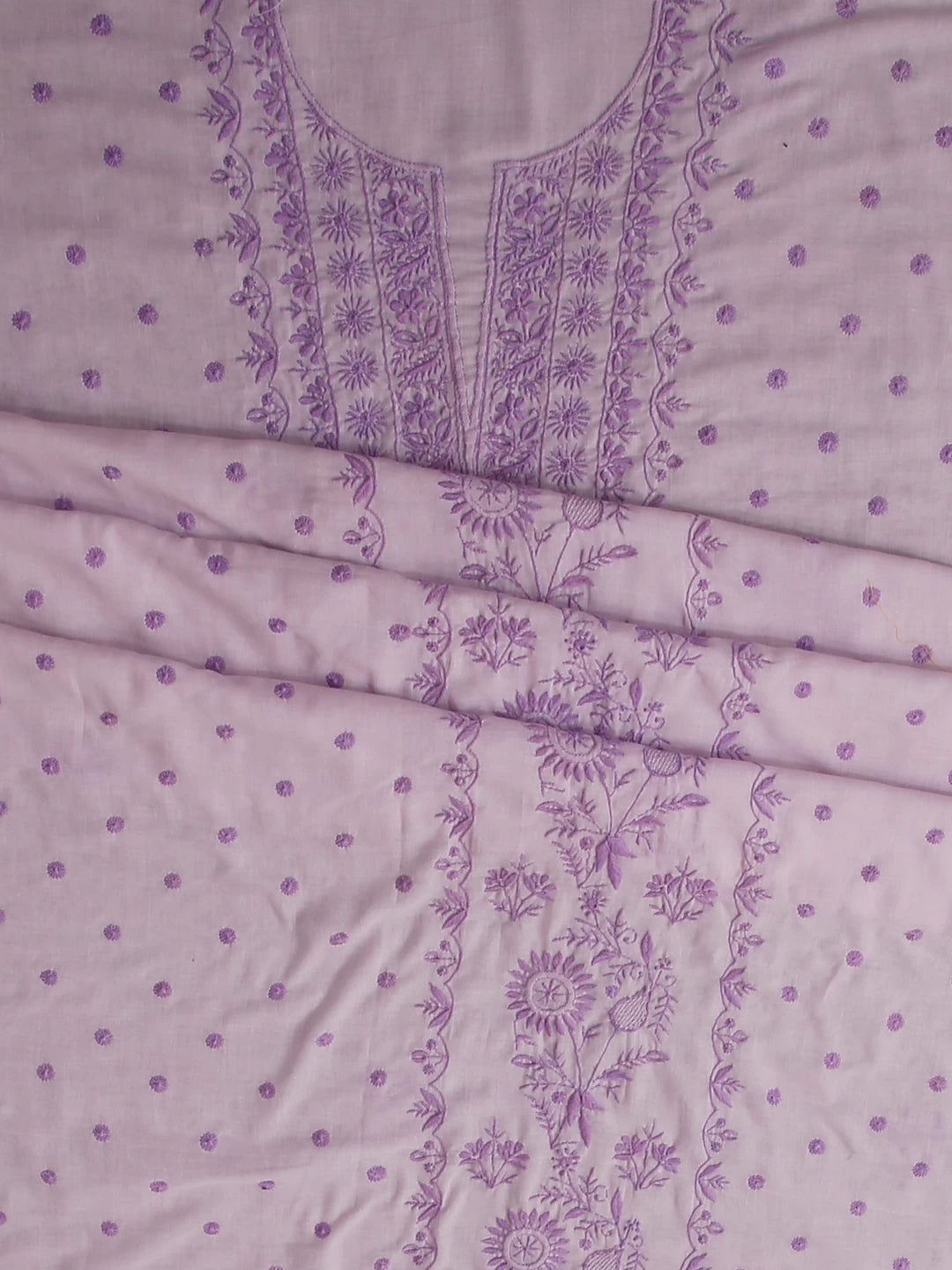Ada Hand Embroidered Lilac Mulmul Lucknowi Chikankari Unstitched Suit Piece 01A421764